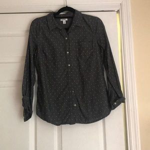 Polkadot blue button down